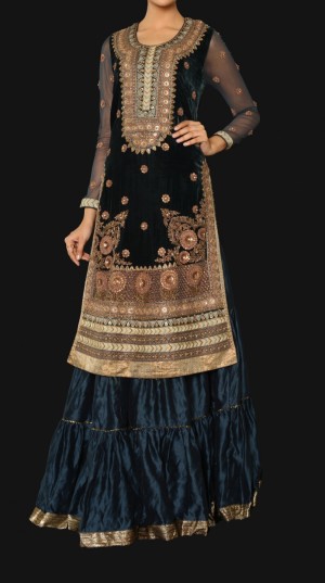 Breath taking full sleeves neck lengthy lehenga with lovely embroidery