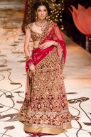 Stunning Maroon resham boosted bridal lehenga choli