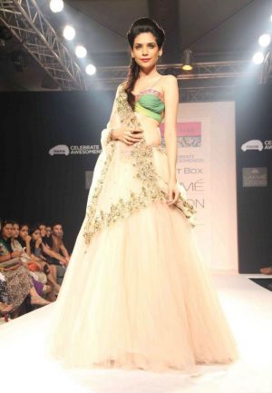 Awful PapayaWhip bloom artisan designer lehenga