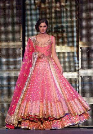 Alluring Hot Pink designer Lehenga on net fabric having Fully embroidery on whole attire