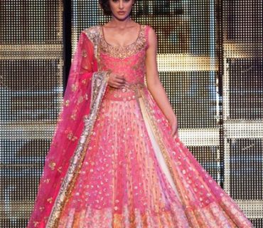 Alluring Hot Pink designer Lehenga on net fabric having Fully embroidery on whole attire