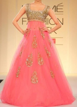 Captivating blush pink with animated designer lehenga choli