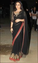 Graceful  black bollywood saree based on  embroidery & Border work