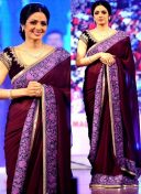 aristocratic Purple designer bollywood Saree With Border Work