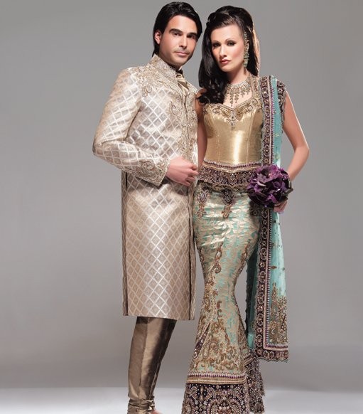 Wonderful Purple With golden color Party wear Lehenga