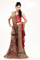 ostentatious Embroidery Red Net Bridal Lehenga