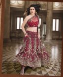 Translucent red bridal lehenga