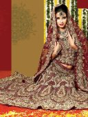 Sparkling rust shade bridal Lehenga