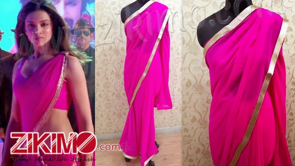 deepika padukone pink saree