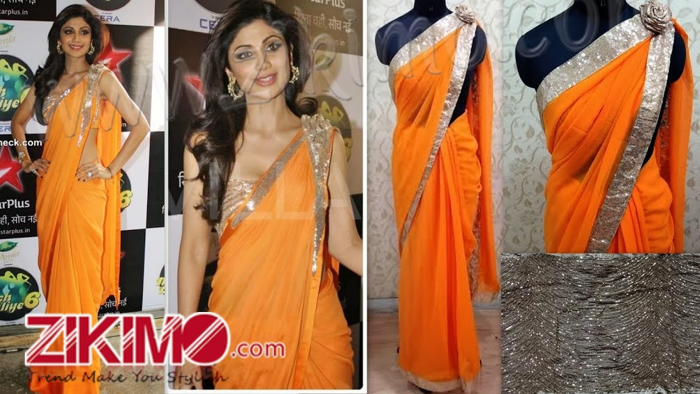 shilpa shetty nach baliye orange saree
