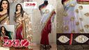 karishma kapoor red white saree