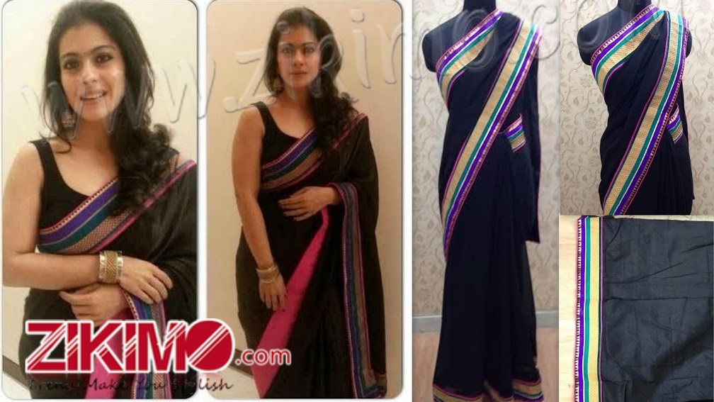 kajol black saree
