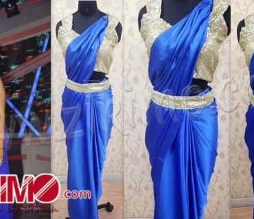 shilpa shetty blue saree gown
