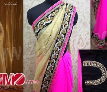 Nakkashi pink beigh saree