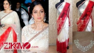 Sri Devi Red Beige Saree