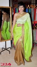 Mandira Bedi Green & Golden sareee