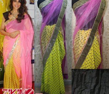 Bipasa Basu Pink Yellow Saree