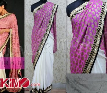 Mandira Bedi Light Pink White Saree