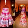 Engrossing Pink And Purple Embroidery Work Bridal Wear Lehenga