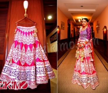 Engrossing Pink And Purple Embroidery Work Bridal Wear Lehenga 1 Engrossing Pink And Purple Embroidery Work Bridal Wear Lehenga