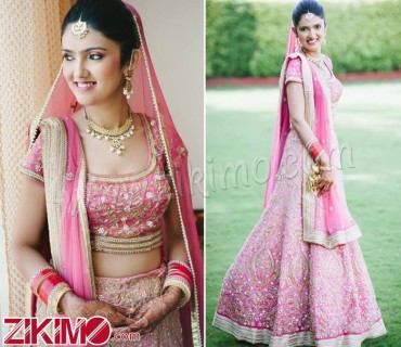 Extravagant Pink Embroidery Work Bridal Wear Lehenga 1 Extravagant Pink Embroidery Work Bridal Wear Lehenga