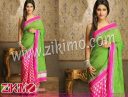 Heena Khan Green Georgette Saree with Dhupion Blouse