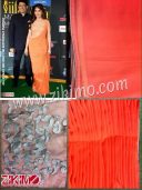 Madhuri Dixit Orange Geogette Saree