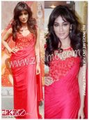 Chitrangda Chinon Red Replica Saree