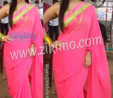 Suny Leone Pink Georegtte Saree
