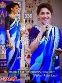 Madhuri Dixit Blue White Geogette Printed Saree
