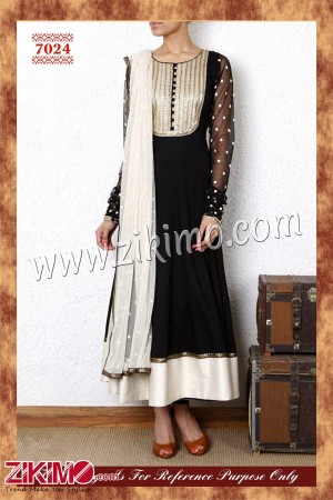 Black And White Georgette Suit