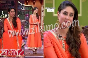 Kareena Kapoor Orange Net Anarakali Suit