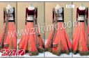 Stimulating Designer Brown Velvet blouse with Net  Bollywood Replica lehenga