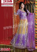 Golden Blue Lehenga With silver cutdana with resham work and stone work
