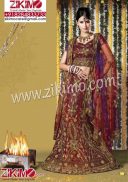 Maroon Lehenga based on Golden cutdana jall with stone touching