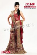 Maroon Bridal Lehenga with jarkan, antique cutdana nakshi,tiki work