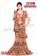 Spectacular Bridal Net lehenga with Golden nakshi and Imported cutdana