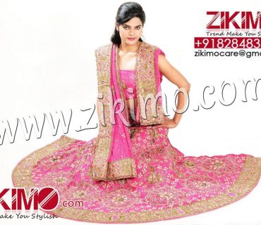 Mind Blowing Pink wedding lehenga with nakshi sequince jaal work