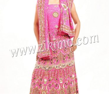 Pink Wedding Lehenga with Imported nakshi and resham work