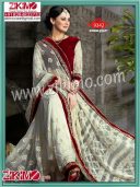 Red Velvet and White Net Semi Bridal Lehenga choli