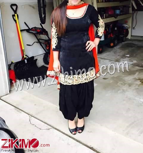 black and red punjabi dress