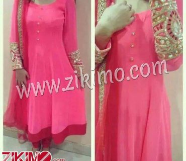 Pink Anarkali Suit With embroidery Work 1 Pink Anarkali Suit With embroidery Work