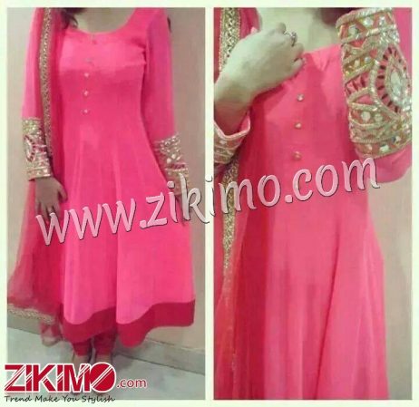 Pink Anarkali Suit With embroidery Work