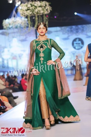 Made To Order Green And Golden Color Party wear Embroidered Designer Pakistani Pajami Suit