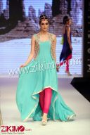 Sky Blue And Pink Contrast High-Low Style Suit