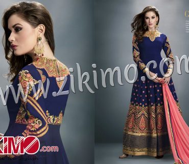 Gulzar Blue Color Georgette Stone Studded Anarkali Suit With LightPink Dupatta 1401 1 Gulzar Blue Color Georgette Stone Studded Anarkali Suit With LightPink Dupatta 1401