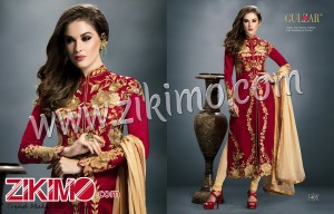 Gulzar Maroon Banglori Silk Straight Suit 1405