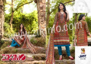 Jannat Maroon and DarkSkyBlue Printed Pashmina Un-stitched Daily Wear/Party Wear Straight Suit 1391