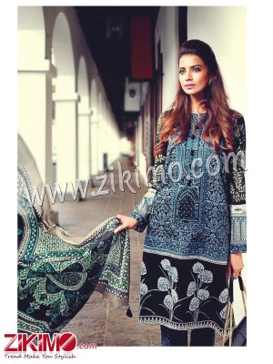Kashmir Beauty RoyalBlue and Charcoal 100% Pure Pashmina Un-stitched Party Wear Straight  Suit With Chiffon Dupatta KB03