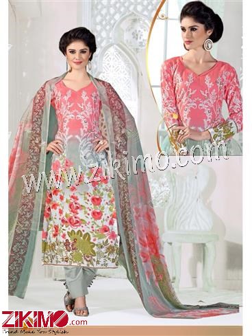 Pink and Gray Satin Cotton Chiffon Dupatta Un-stitched Straight Suit 01 1 Pink and Gray Satin Cotton Chiffon Dupatta Un-stitched Straight Suit 01